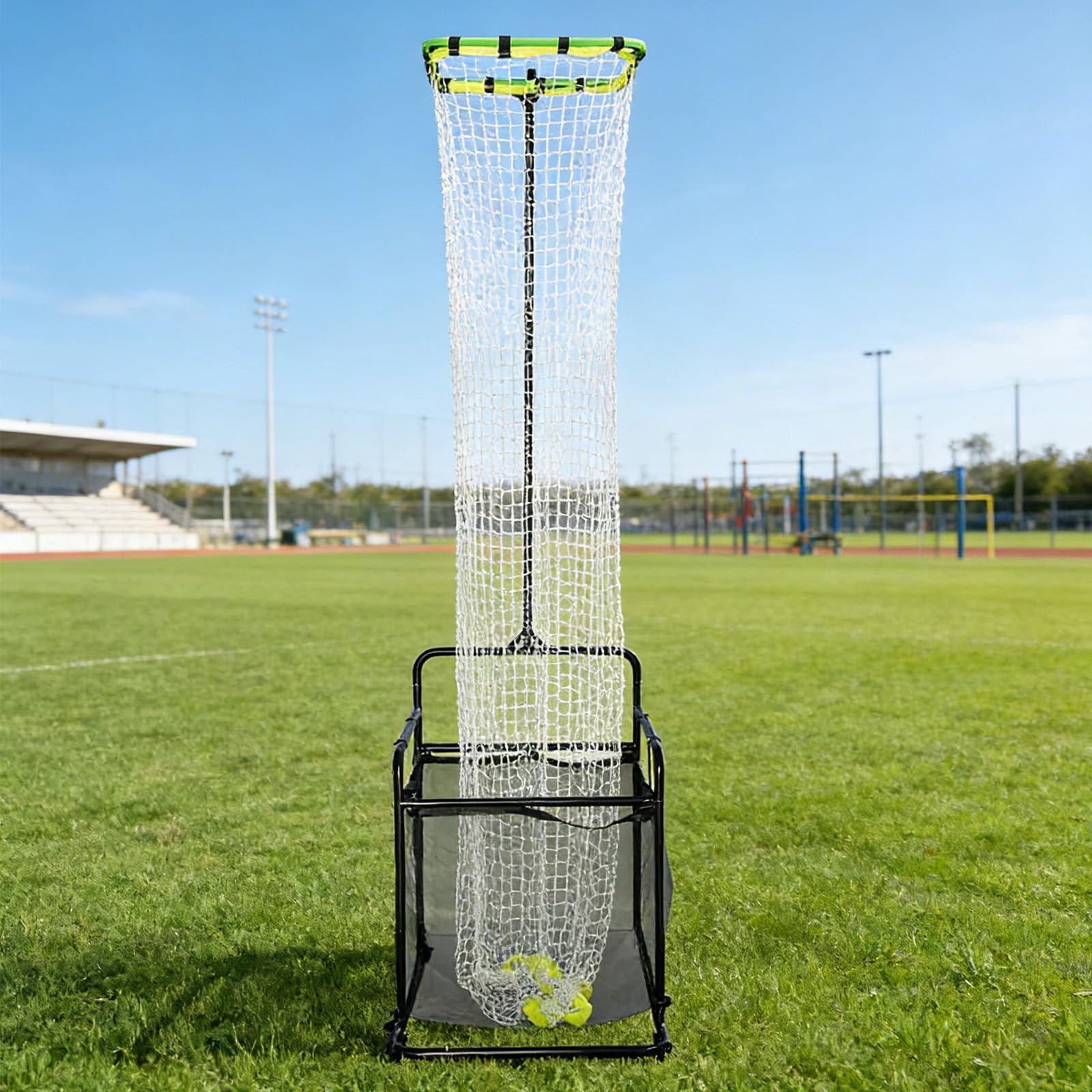 ZMJGLL Volleyball Setter Trainer Net, Portable Setting Training Equipment with Wheels, Adjustable Height 1.7-3.3m for Serving Spiking Drills Outdoor