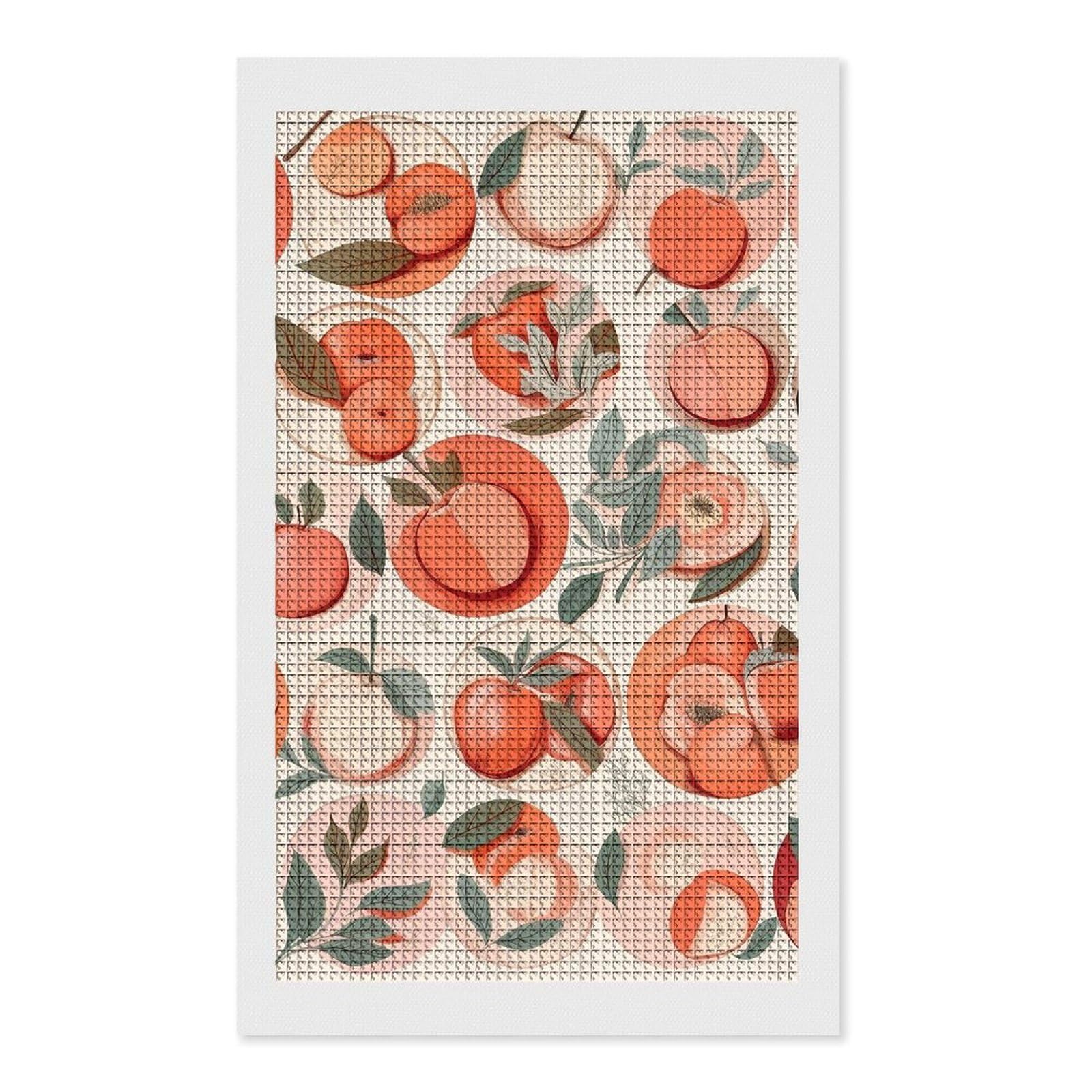 Round Peach Diamond Art Kits for Adults, DIY 5D Diamonds Painting Kits for Beginner, Round Full Drill Diamond Dots Painting, 12"x20" Diamonds Pictures Gem Art and Crafts Wall Decor