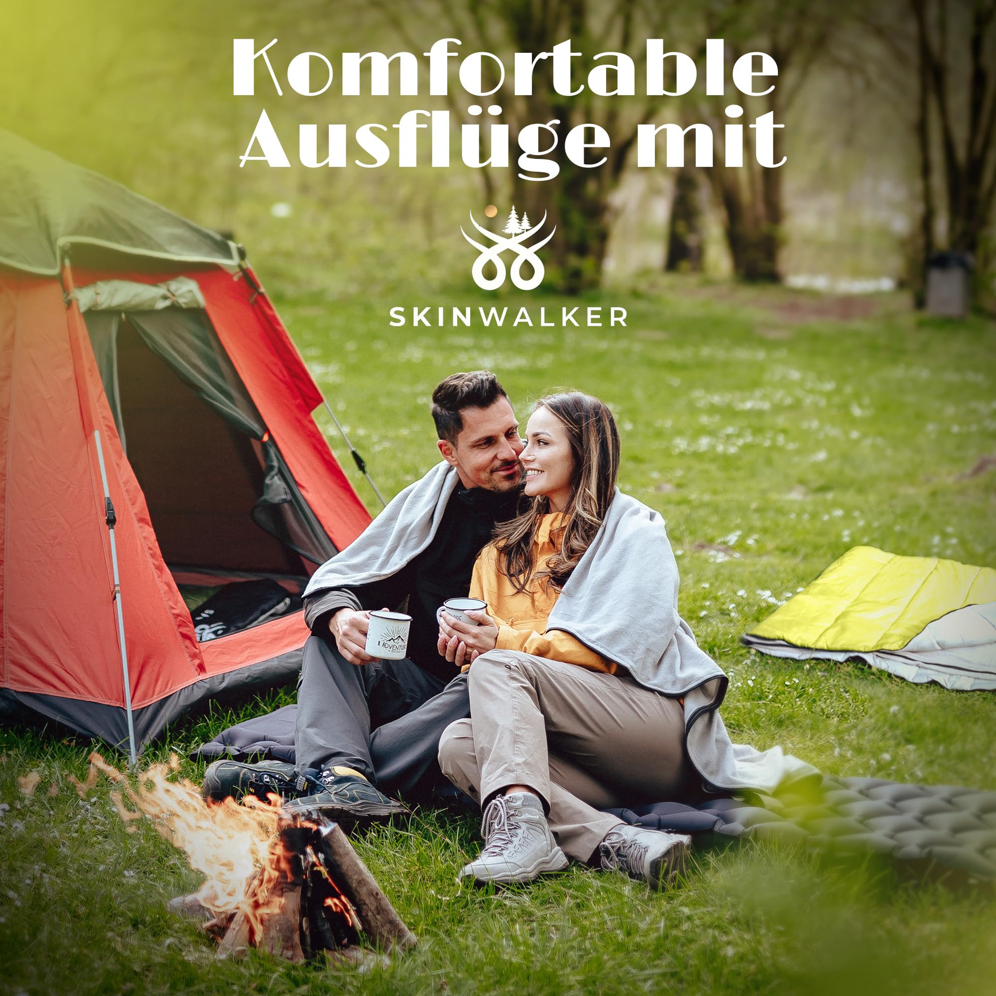 SKINWALKER Schlafsack Winter Outdoor bis −15°C mit Abnehmbarer Fleecedecke | Winterschlafsack für Erwachsene | 3–4 Jahreszeiten Sleeping Bag & Deckenschlafsack Sommer & Winter