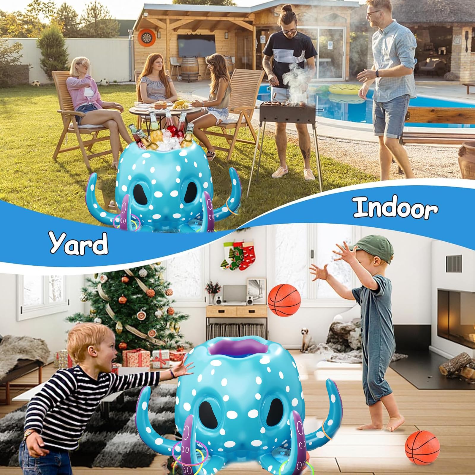 HIQE-FL Canestro da Basket da Piscina,Galleggianti gonfiabili per Piscina,Giocattolo Gioco da Lancio per Piscina Bambini Adulti,Giochi Gonfiabili per Bambini,per Bambini e Adulti