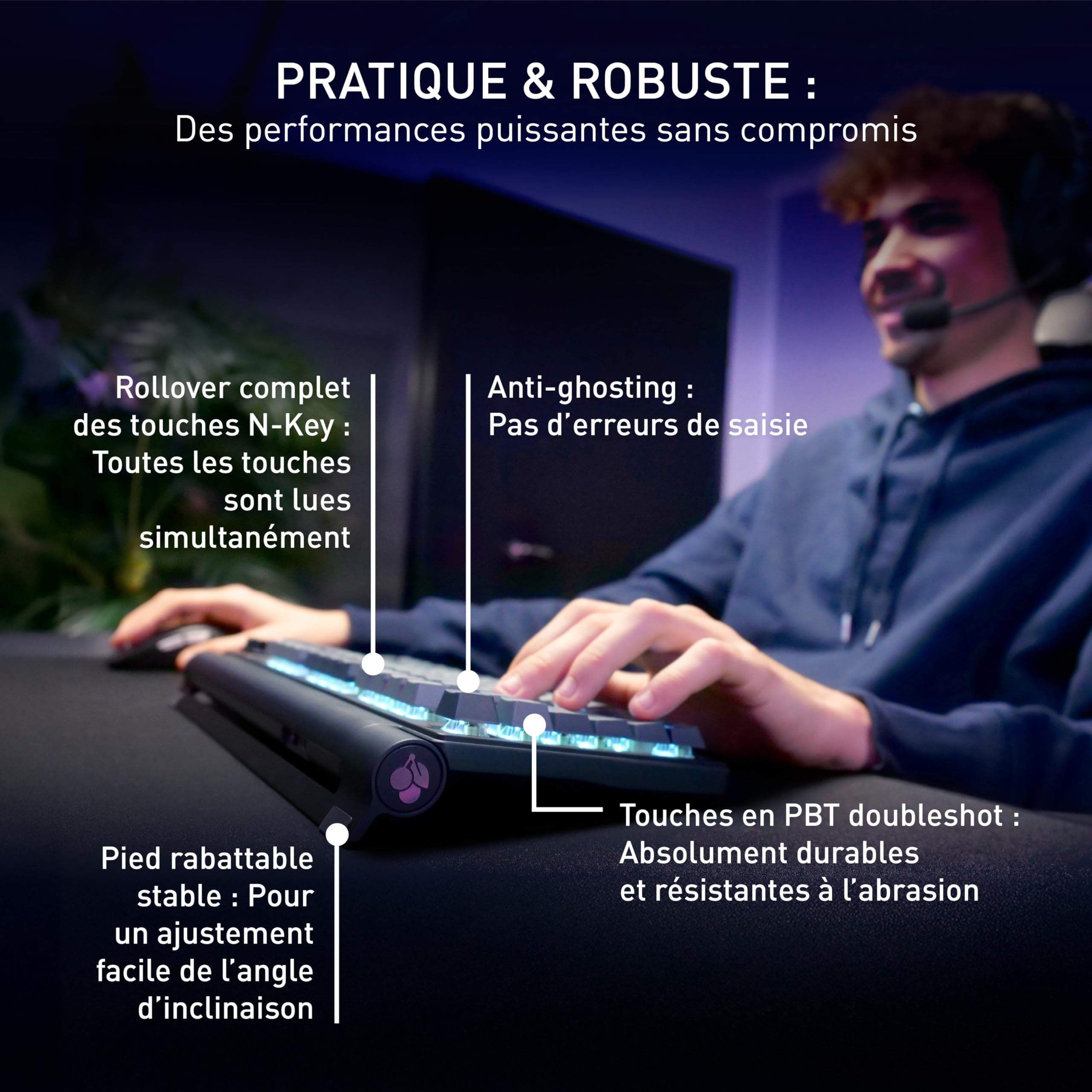 CHERRY XTRFY MX 8.3 TKL Wireless, Clavier de Jeu Mécanique sans Pavé Numérique, Disposition Française (AZERTY), Switches MX2A Red Hot Swappable, Starfall Grey