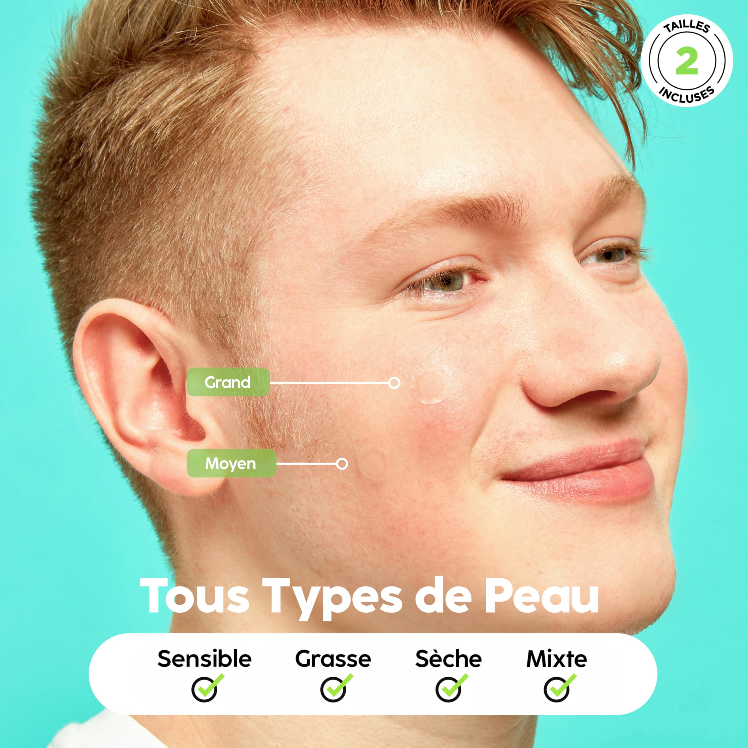 Patch Boutons (102 Unités) Pimple Patch en Hydrocolloïde Coréen, Absorbe les Impuretés, Utilisation de Jour et de Nuit, Invisibles Anti-Acné Bouton, Végétalien (2 Tailles)
