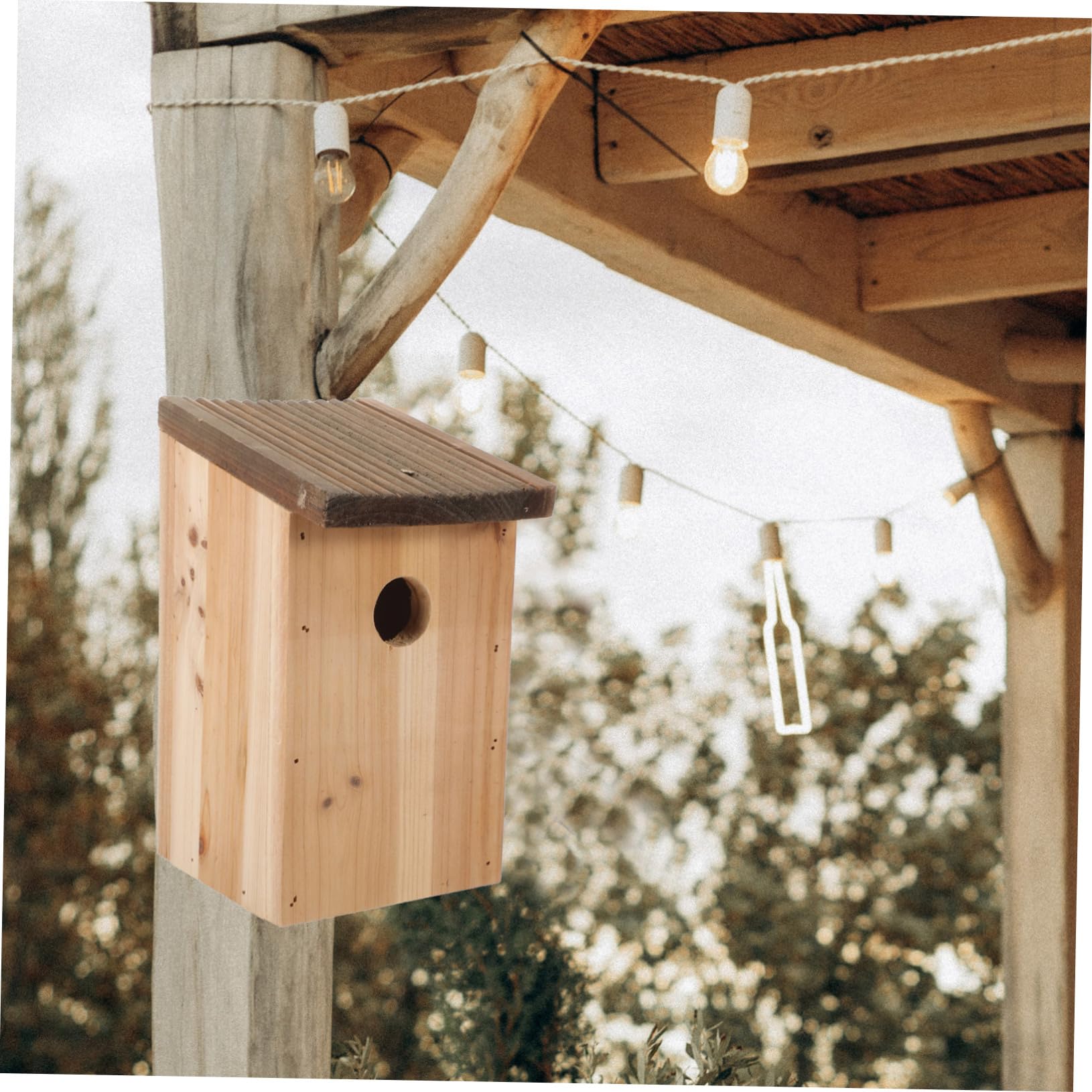 TOYANDONA Hängendes Vogelhaus Aus Holz Vogelnest Nistkasten Für Draußen Schlafnest Für Vögel Terrassen Vogelhäuschen Hinterhof Vogelbedarf