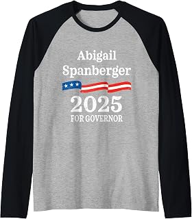 Abigail Spanberger Virginia Governor Election 2025 Democrats Raglan Baseball Tee