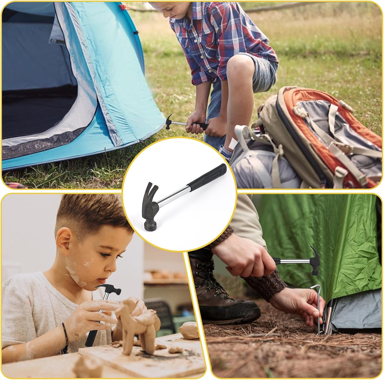 20 Pcs Claw Hammer Small Household Hammers 6.7 Inch Mini Safety Hammer Tool Alloy Steel Lightweight Hammer with Rubber Handle for Woodworking Hanging Pictures DIY Crafts