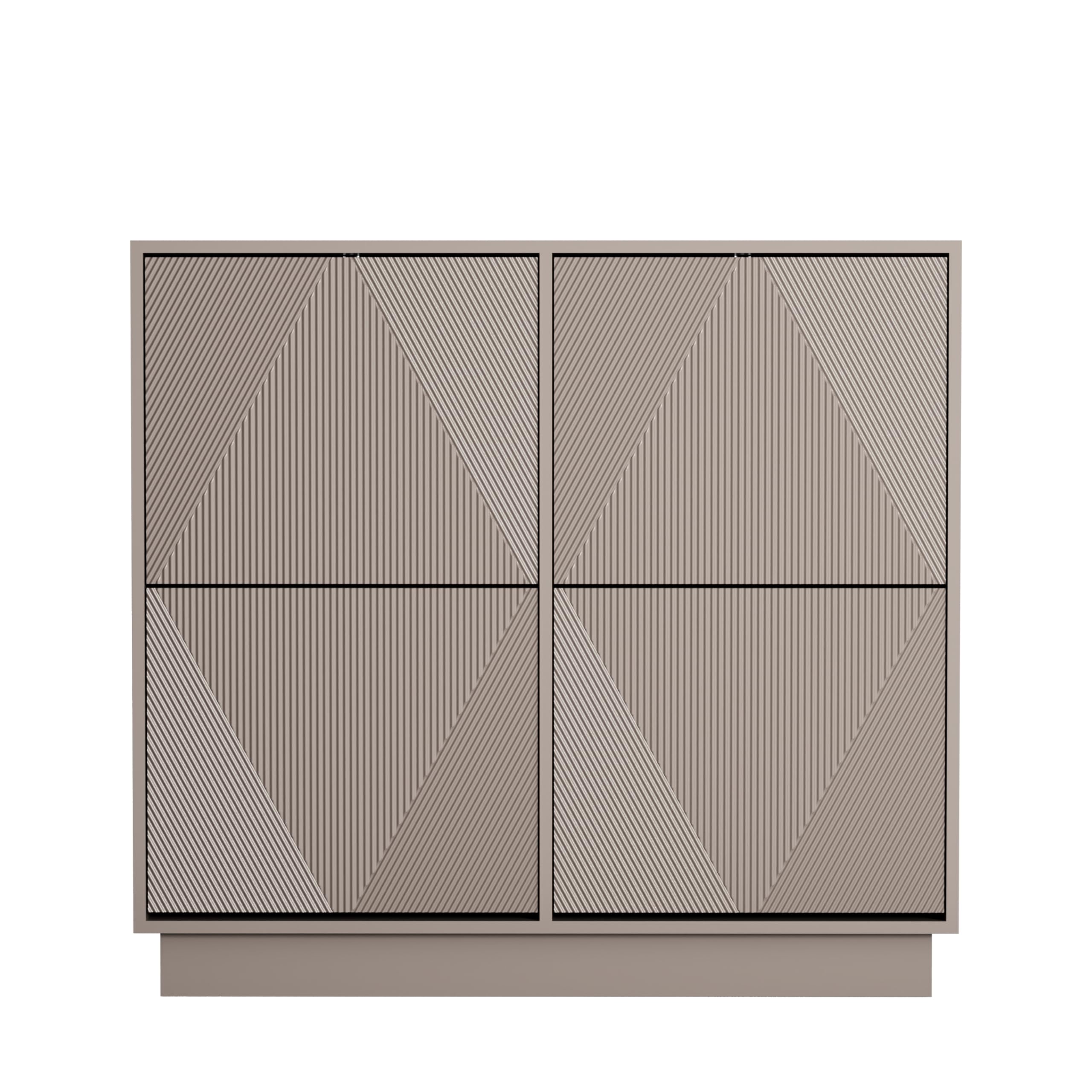 UEV Schuhschrank schmal mit 4 Klappen, 100x24x91cm Schuhkipper (Moka)