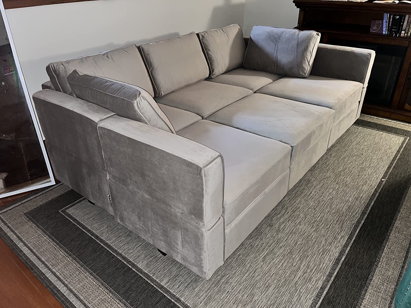 92/mo Finance Belffin Modular Sectional Sofa with Ottomans Velvet