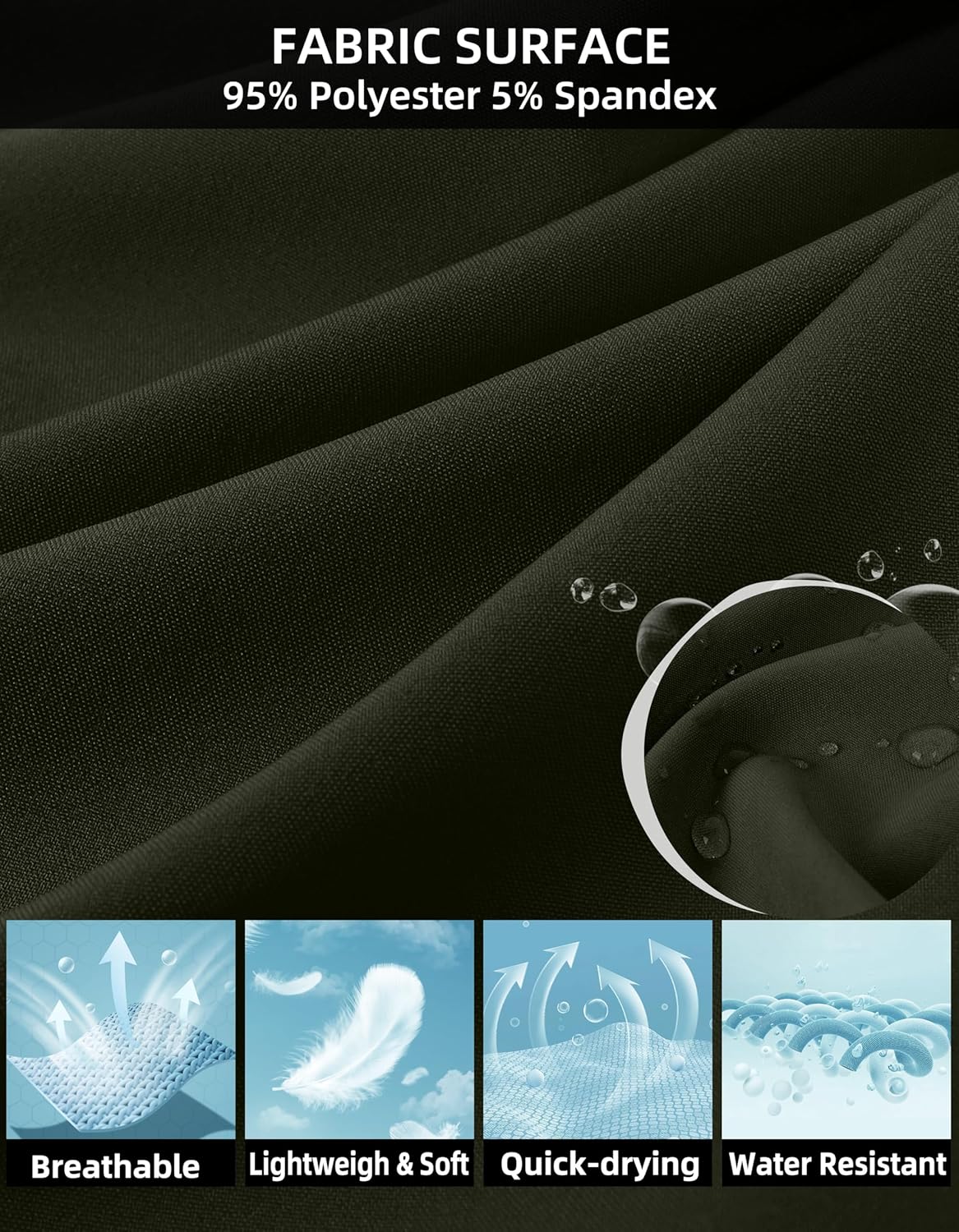 Pudolla Men's Workout Shorts 9" Lightweight Athletic Gym Shorts for Men Running Exercise Casual with Zipper Pockets - Image 5