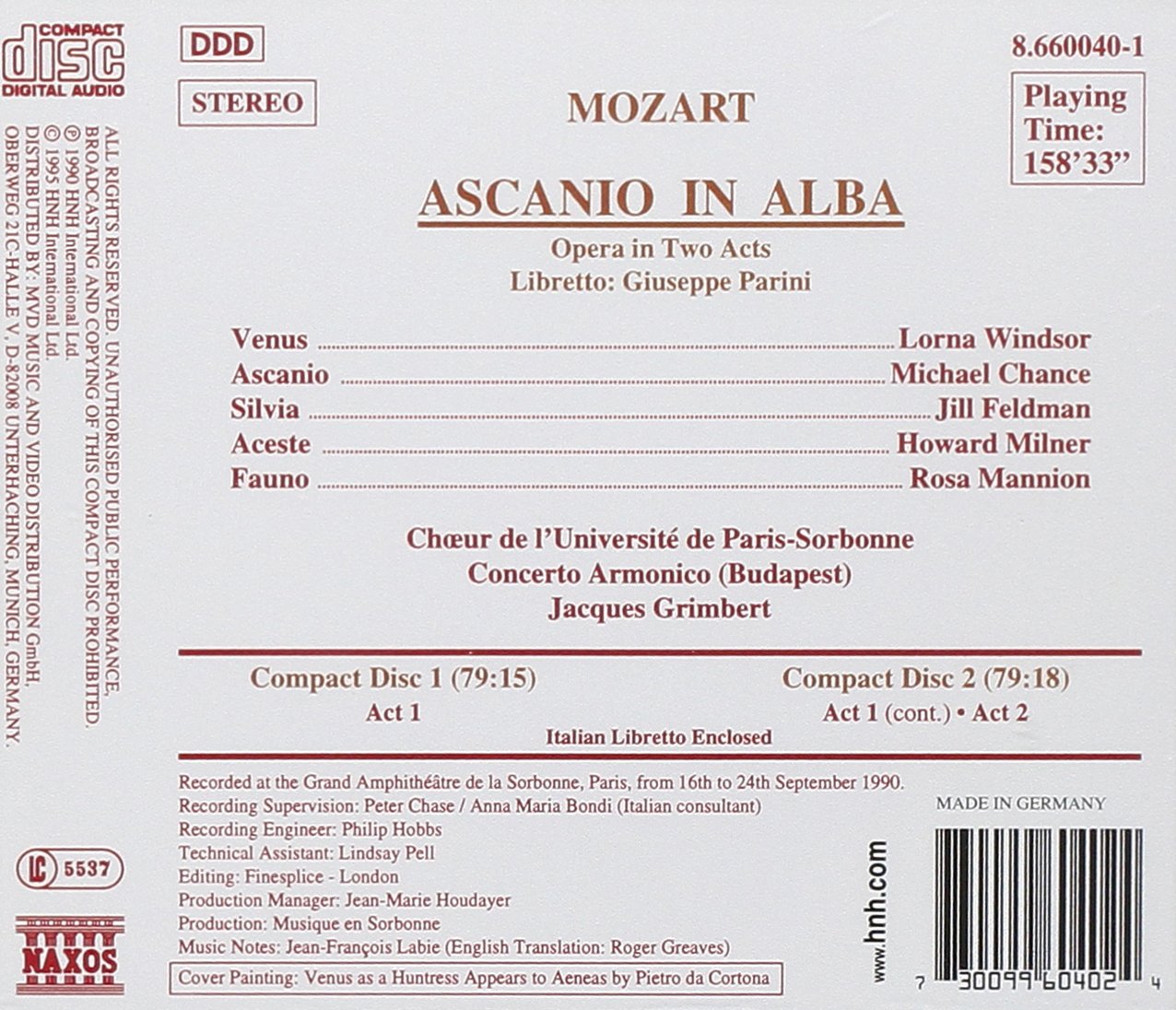 Ascanio In Alba, Opera In 2 Atti