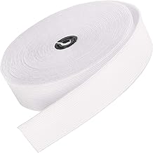 Bande élastique plate | Bande élastique à coudre | Ceintures, travaux de couture, perruques | 6 mètres (blanc, 25mm)