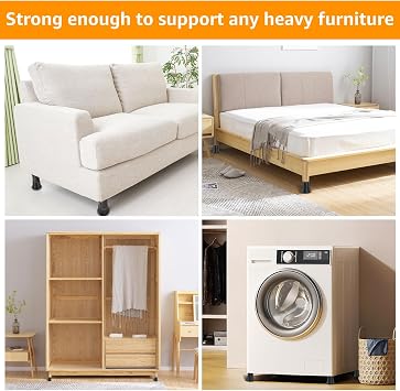 4Pcs Bed Risers 3 inch Non-Slip Heavy Duty Furniture Risers Sofa Riser Supports Up to 6000 lbs Bed Frame Riser Bed Lifts Riser Bed Raising Blocks for Sofa Table Desk Chair