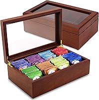 Vista 12 de Caja de té – Organizador de bolsas de té de madera de lujo de The Apace Premier Collection – Contenedor de almacenamiento de té de 6 compartimentos