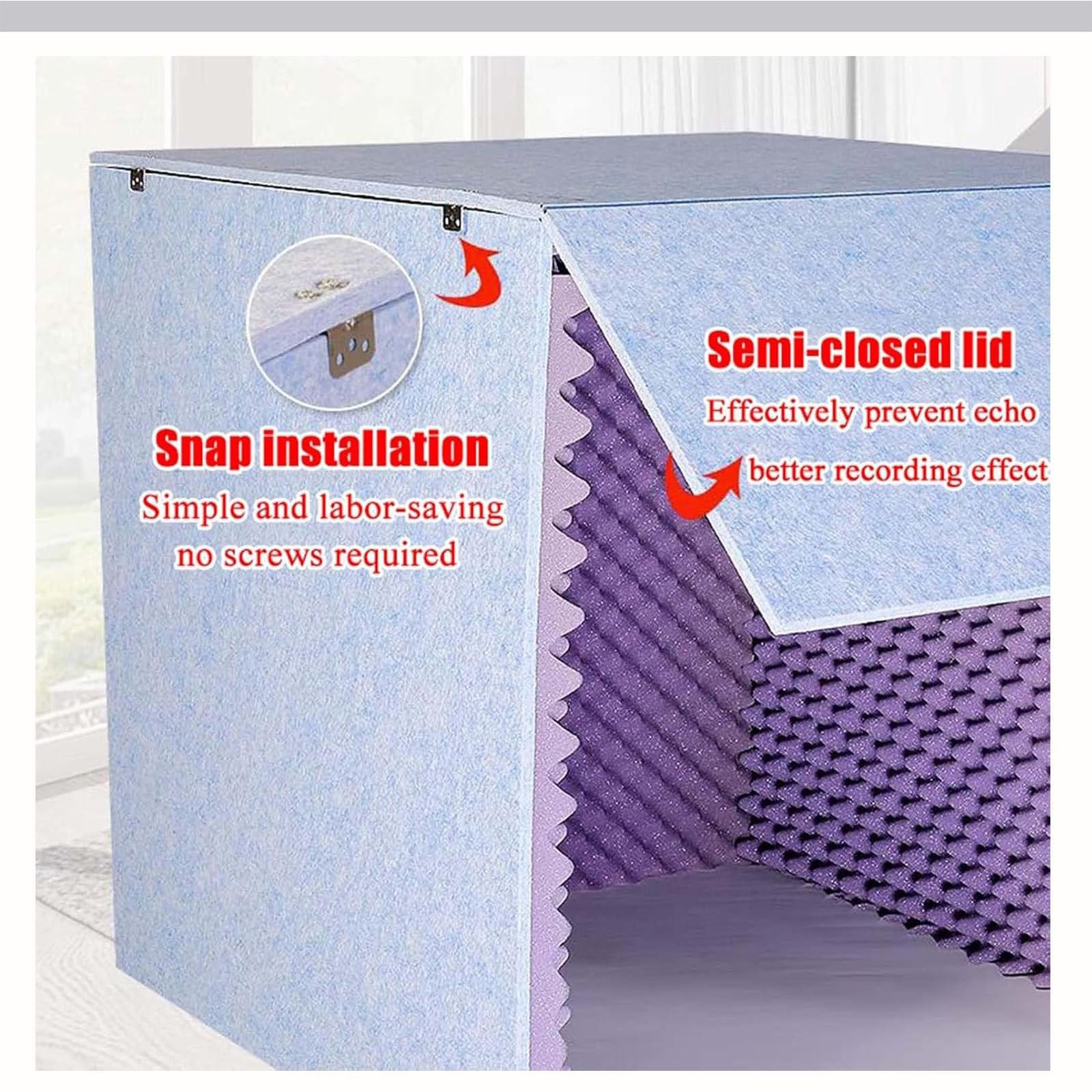 Pannelli isolanti in schiuma insonorizzata per registrazione vocale, scudo assorbente vocale portatile per uso domestico ufficio studio