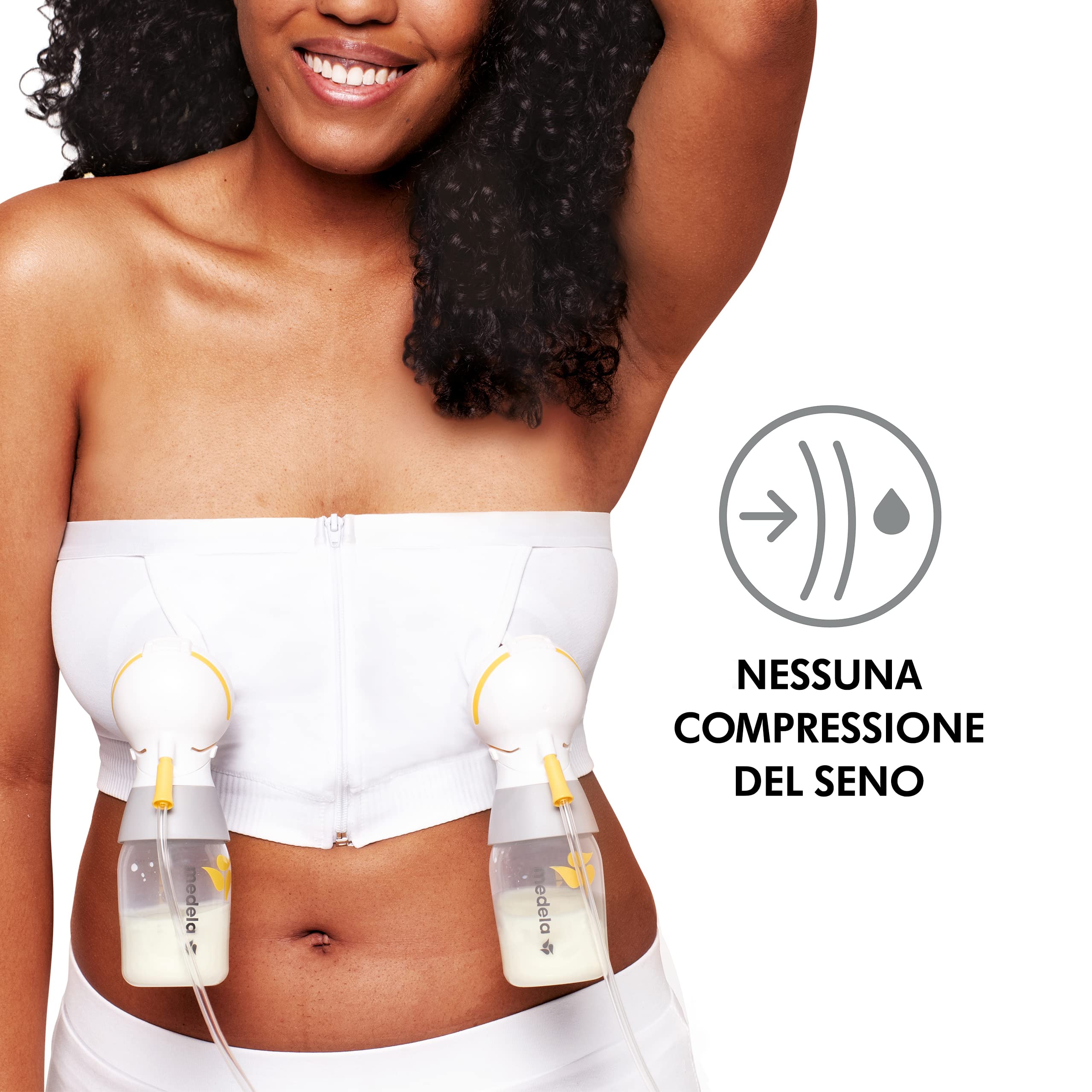 Medela Hands-Free, Corpetto per l'estrazione a Mani libere, Reggiseno per estrarre Comodamente, con Adaptive Stretch
