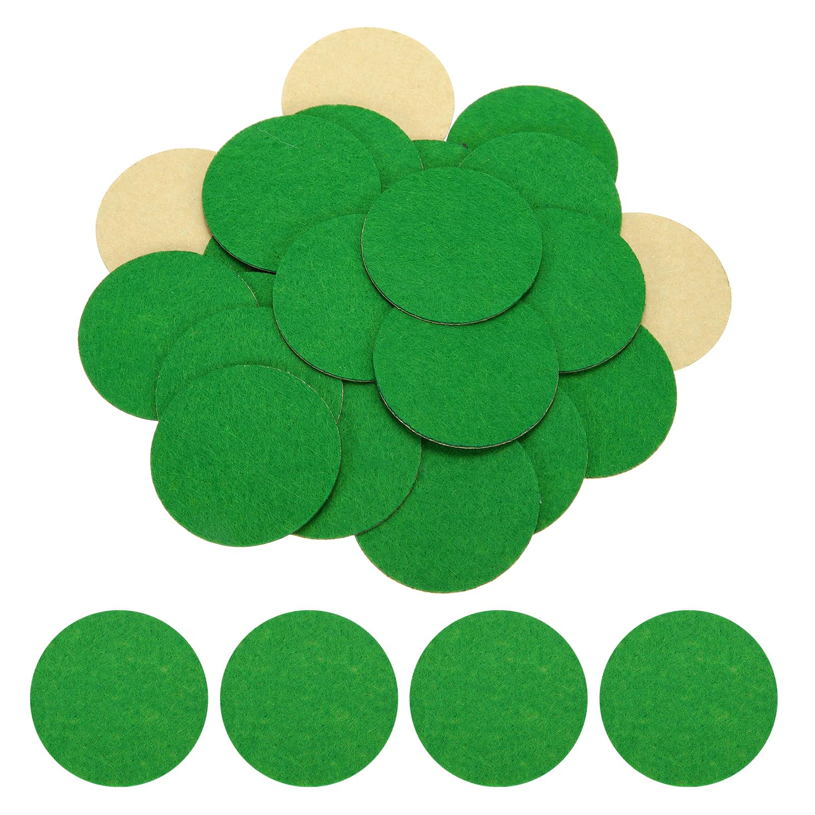 HARFINGTON 100pcs Adhesive Felt Circles 50mm 1.97" Green