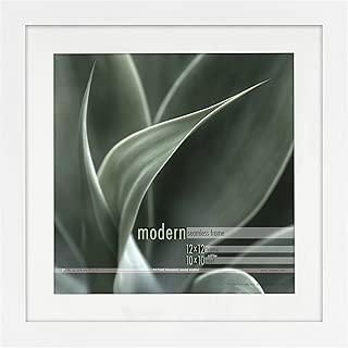 MCS 12x12 Inch Modern Frame Matted for 10x10 Inch Photo, White (302199) - coolthings.us