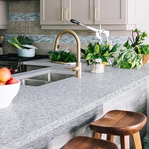 Miniatura 2 de STICKGOO Papel adhesivo de mármol, cubierta adhesiva de encimera, papel adhesivo de granito para encimeras, papel tapiz impermeable para armarios de