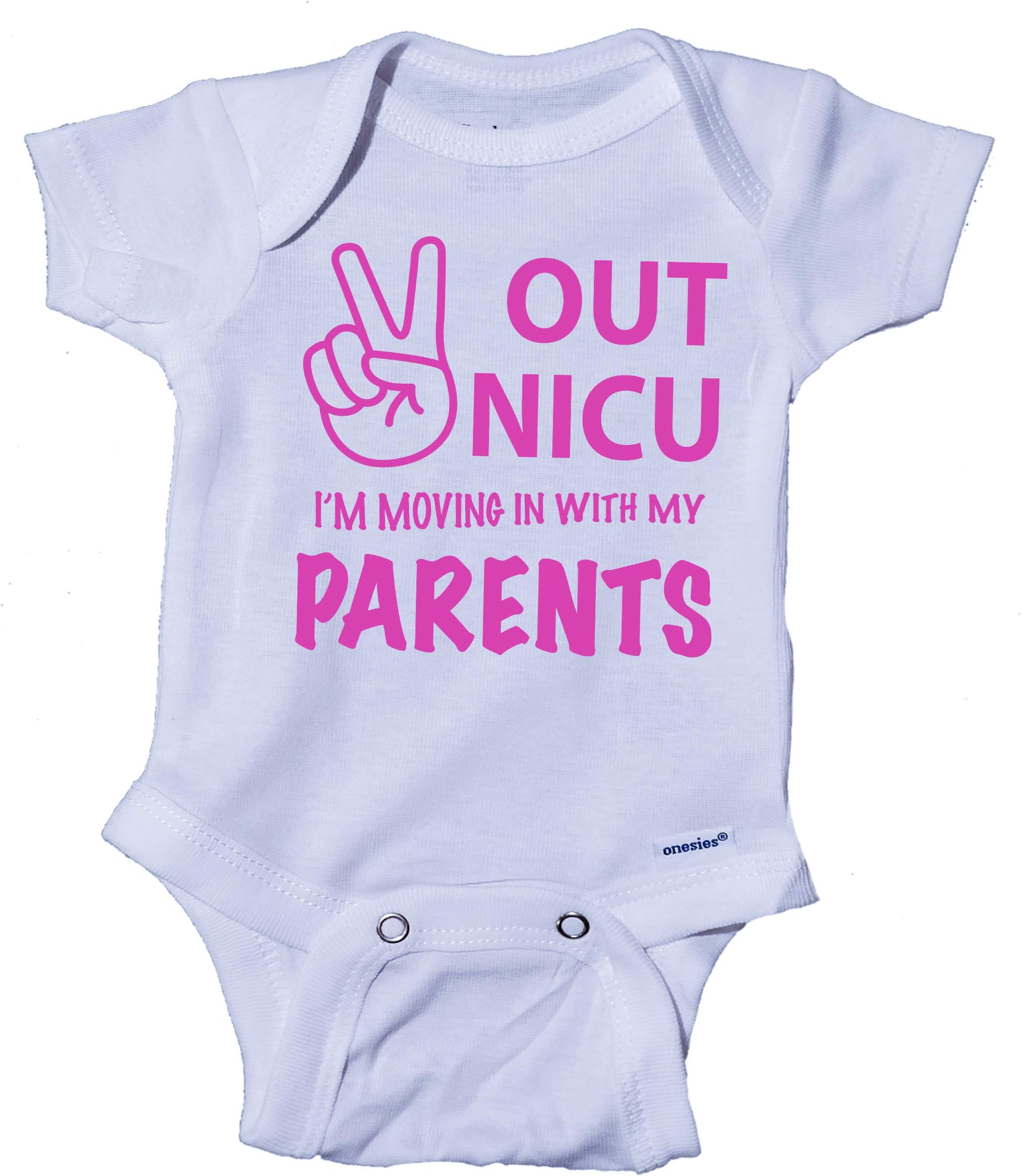 Ink Trendz Peace Out NICU I'm Going Home With My Parents- Miracle Baby- NICU Baby Onesie One-Piece Bodysuit