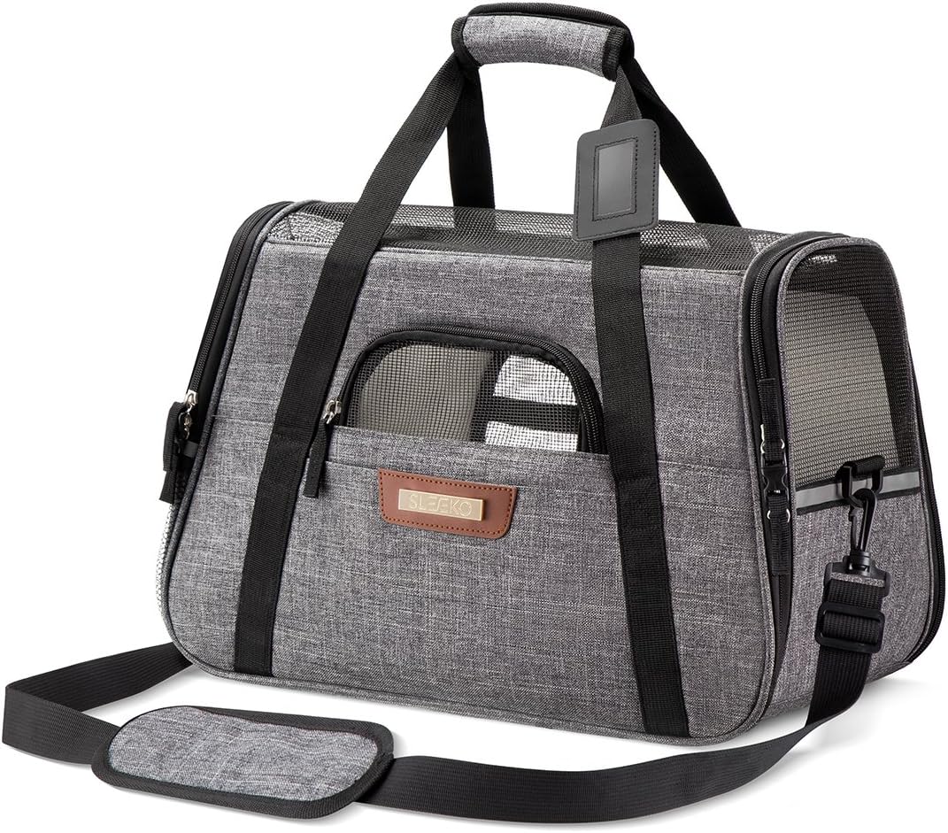SLEEKO Luxury Pet Carrier Airline Approved Premium Under Seat