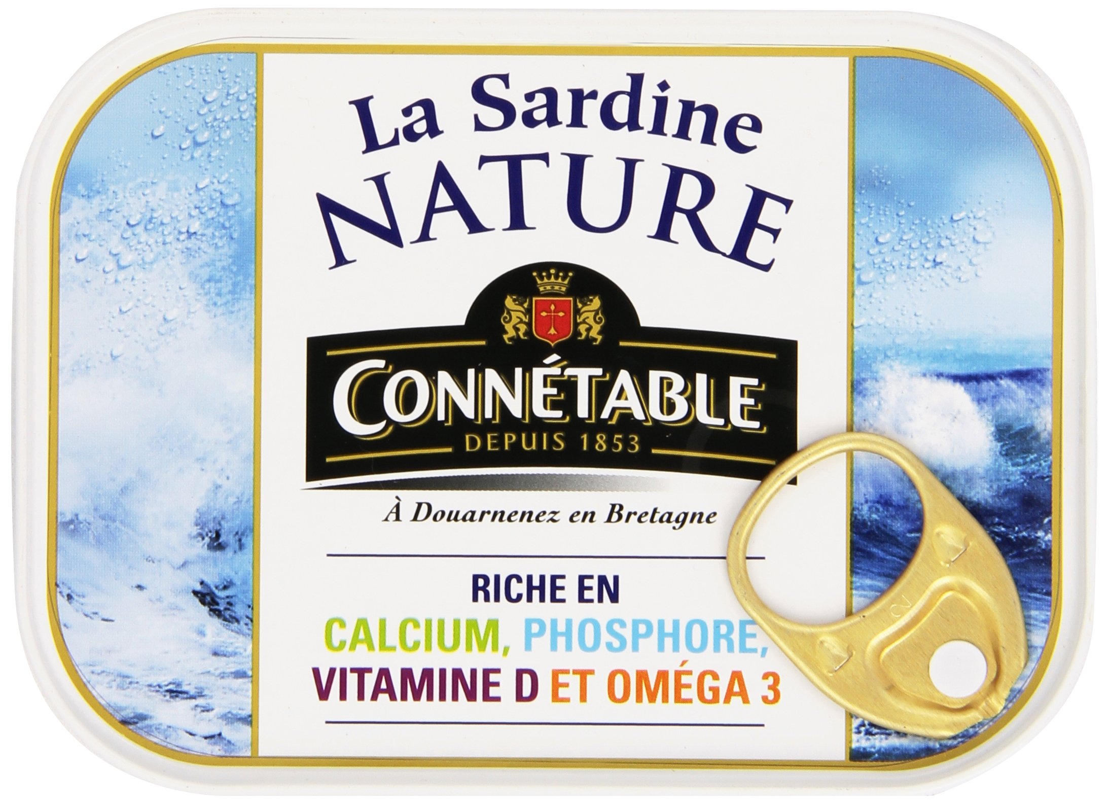 Connétable Sardine Nature 135 g - Paquete de 6