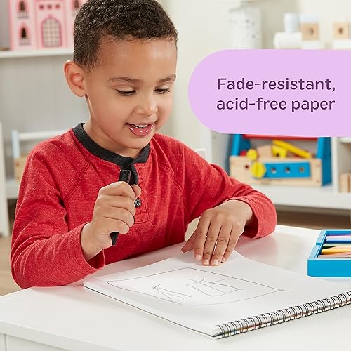 Miniatura 5 de Melissa & Doug Papel de dibujo, bloc de bocetos, paquete de 2 unidades para colorear, escribir o pintar (9 x 12 pulgadas), 50 hojas cada uno, bloc