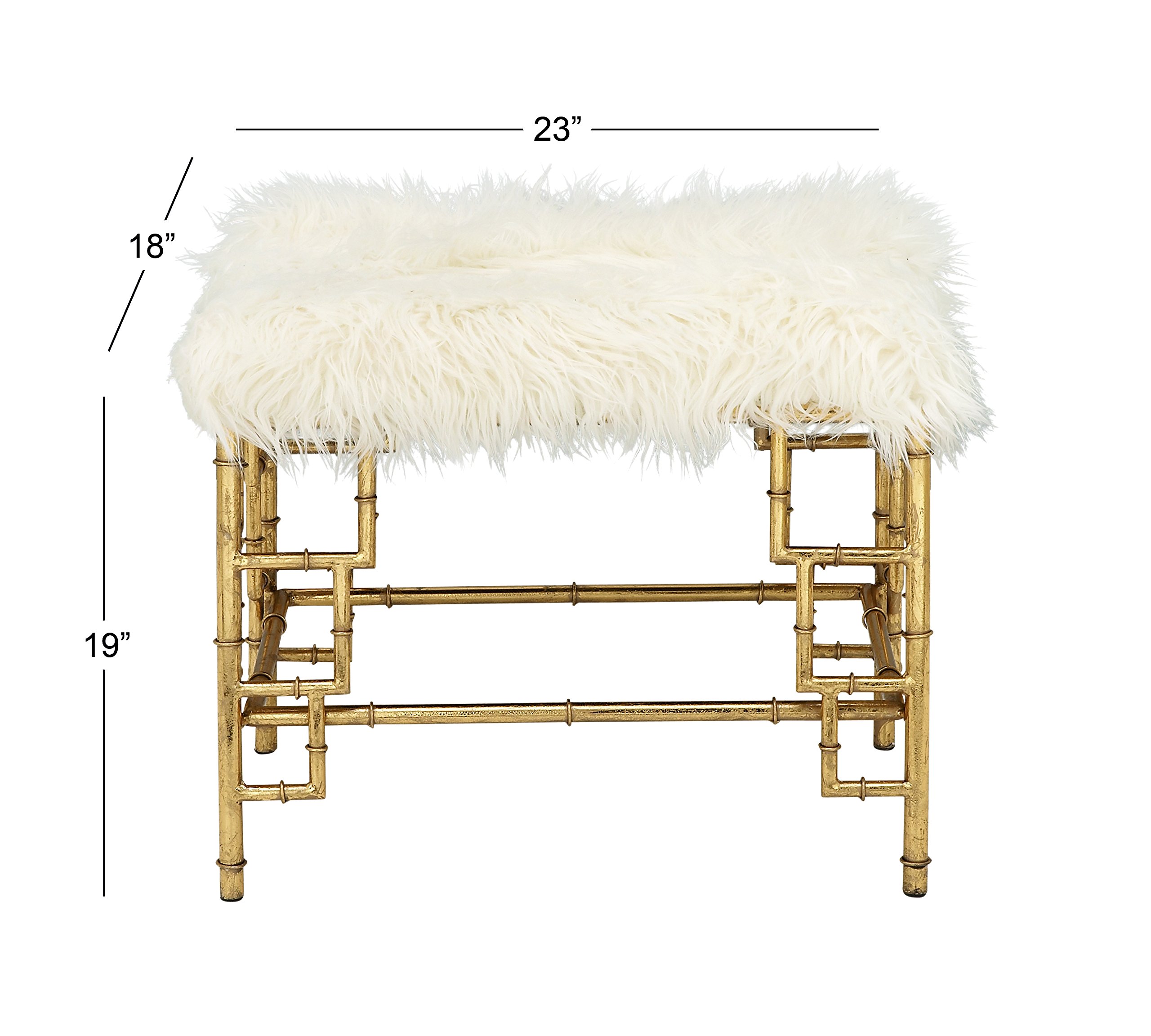 Amazon.com: Deco 79 Metal Stool with Faux Fur, 23
