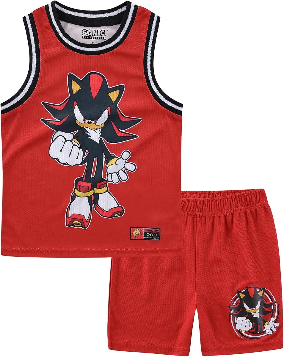 SEGA Sonic the Hedgehog Shadow Boys Tank Top and Mesh Shorts Set for Big Kids