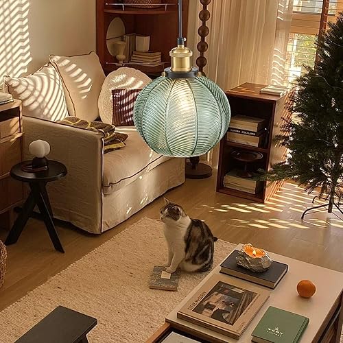 Miniatura 4 de Lámpara colgante colgante enchufable, luces colgantes de granja con cable enchufable, lámpara colgante de vidrio con un interruptor de cable para