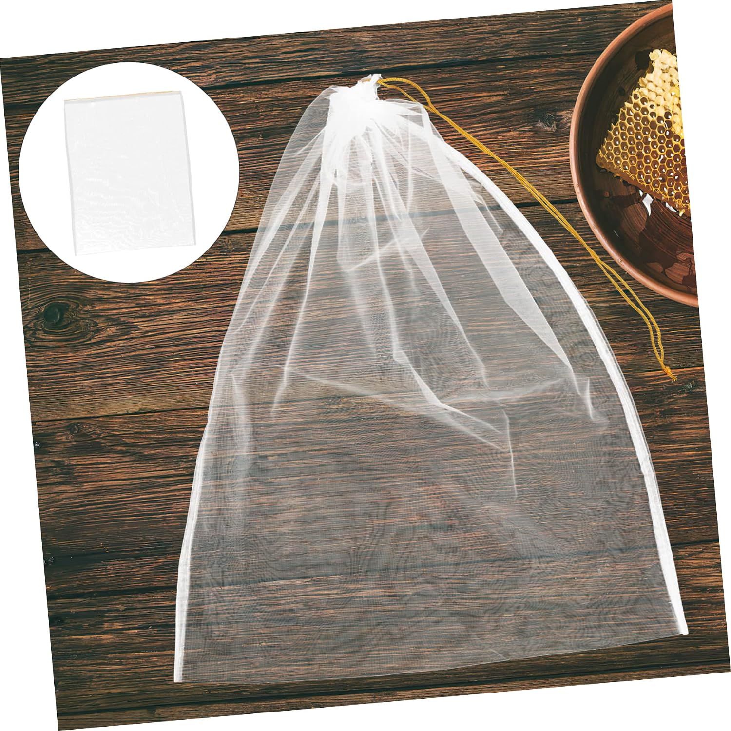 10pcs Nylon Honey Filter Bag 120 Grit Wide Opening Tie Straps