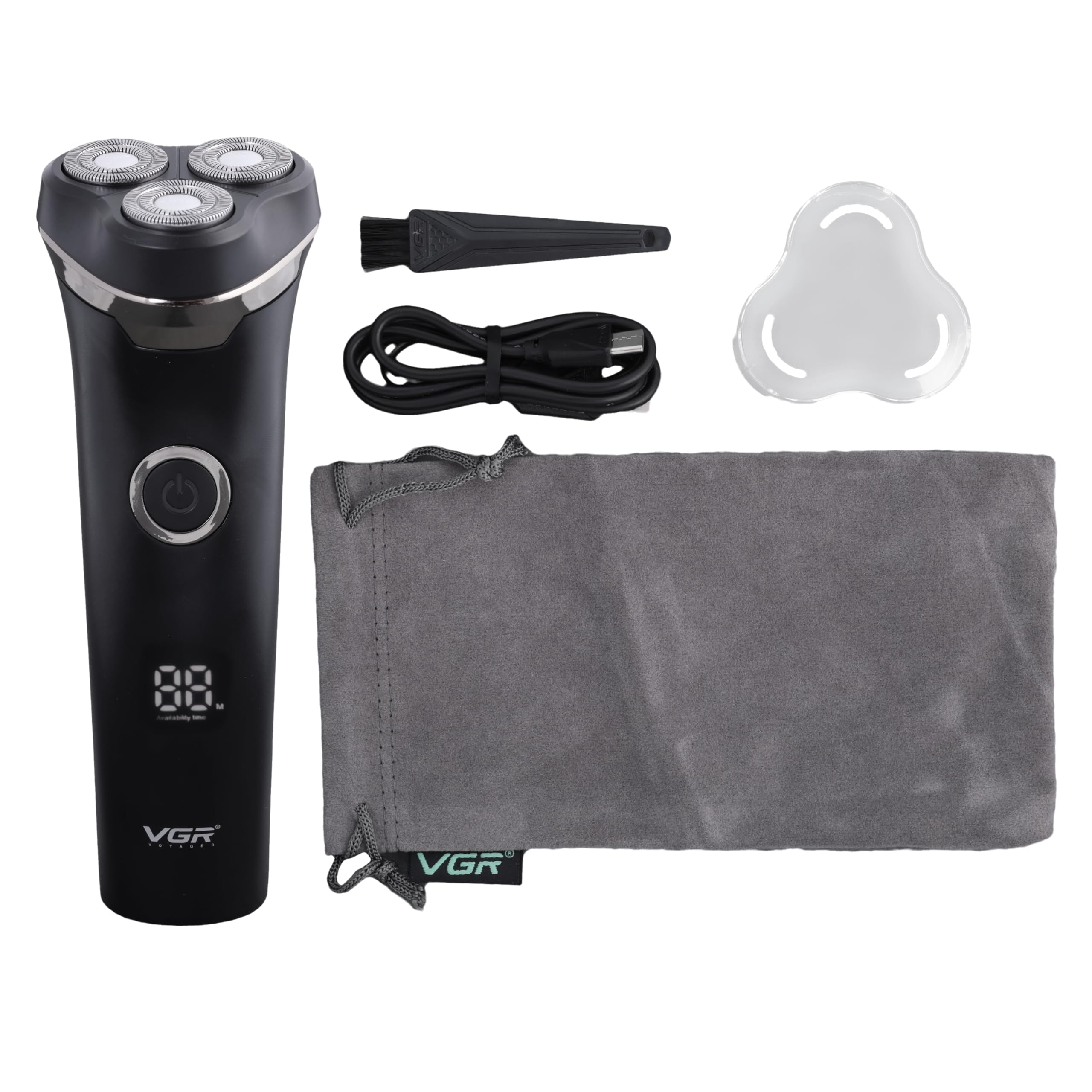 VGR V-329 Premium Cordless Rechargeable IPX6 Fully Waterproof 3 Head Electric Shaver Wet & Dry Rotary Shaver for Men with Magnetic Suction Super-Fast Charge 90 minutes Runtime with LED Digital Display (B0BMFH83S6) Amazon Price History, Amazon Price Tracker