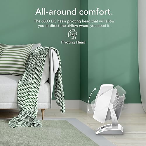 Vista 4 de Vornado 6303DC Energy Smart Medium Air Circulator Fan with Variable Speed Control, White