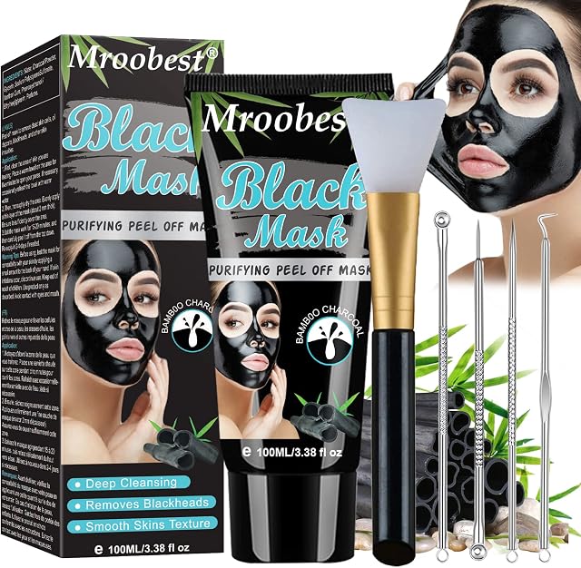 Blackhead Mask, Peel Off Mask, Blackhead Remover Mask, Face Mask with Activated Carbon, Purifying Black Face Mask, Deep Skin Clean Purifying Acne - 100ML