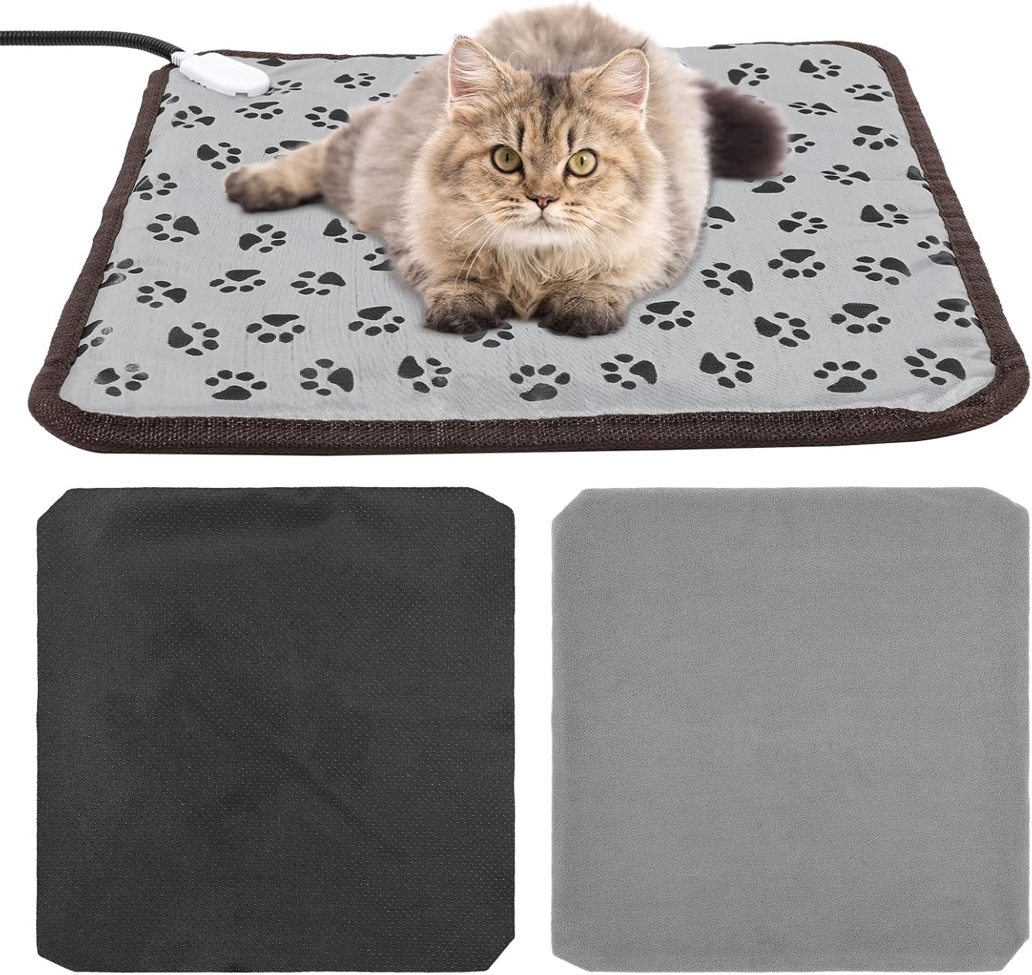 Pet Heating Pad with 2 Replacement Covers Adjustable Cat
