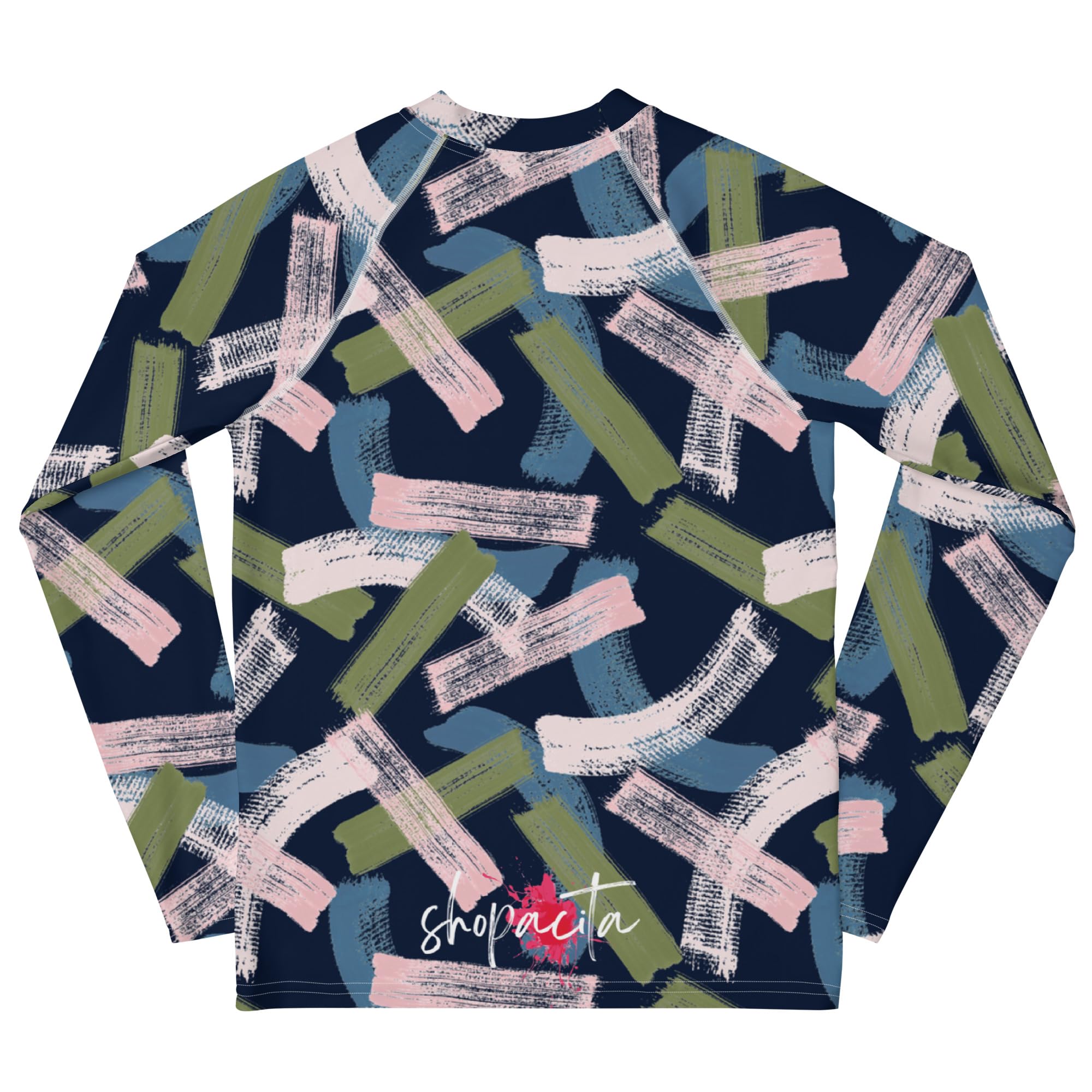 Rashguard Jugend Jungen, Langarm, Badeshirt, Schwimmshirt, Sonnenschutz, Badebekleidung, Schnelltrocknend, UPF 50+, Rash Top mit Print, Rash Guard Shirt, UV Shutz, Paintbrush, 134-158 cm