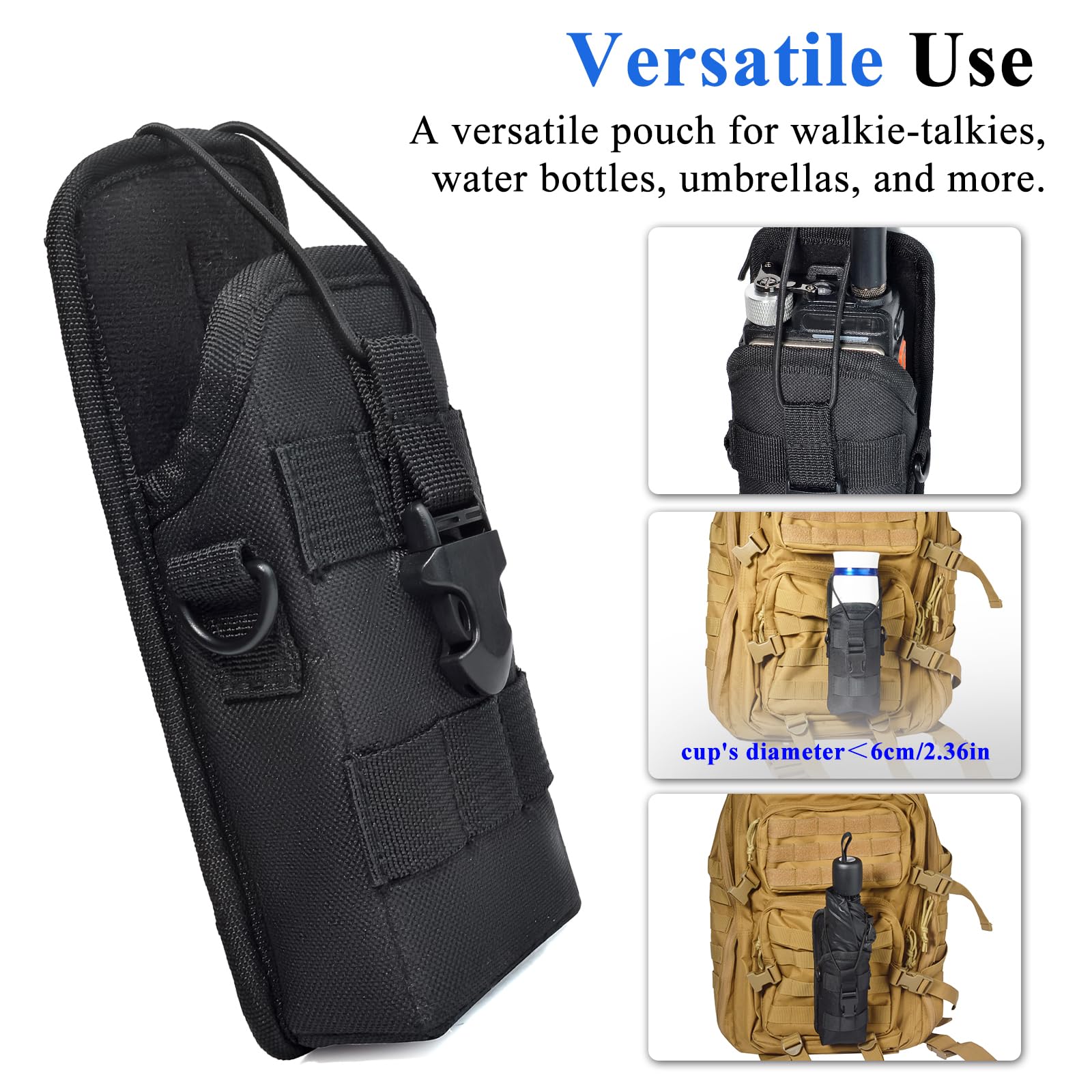 Custodia Tattica per Radio con Sistema MOLLE, Supporto Walkie Talkie in Nylon, Cintura Regolabile Compatibile Motorola Kenwood Baofeng Midland