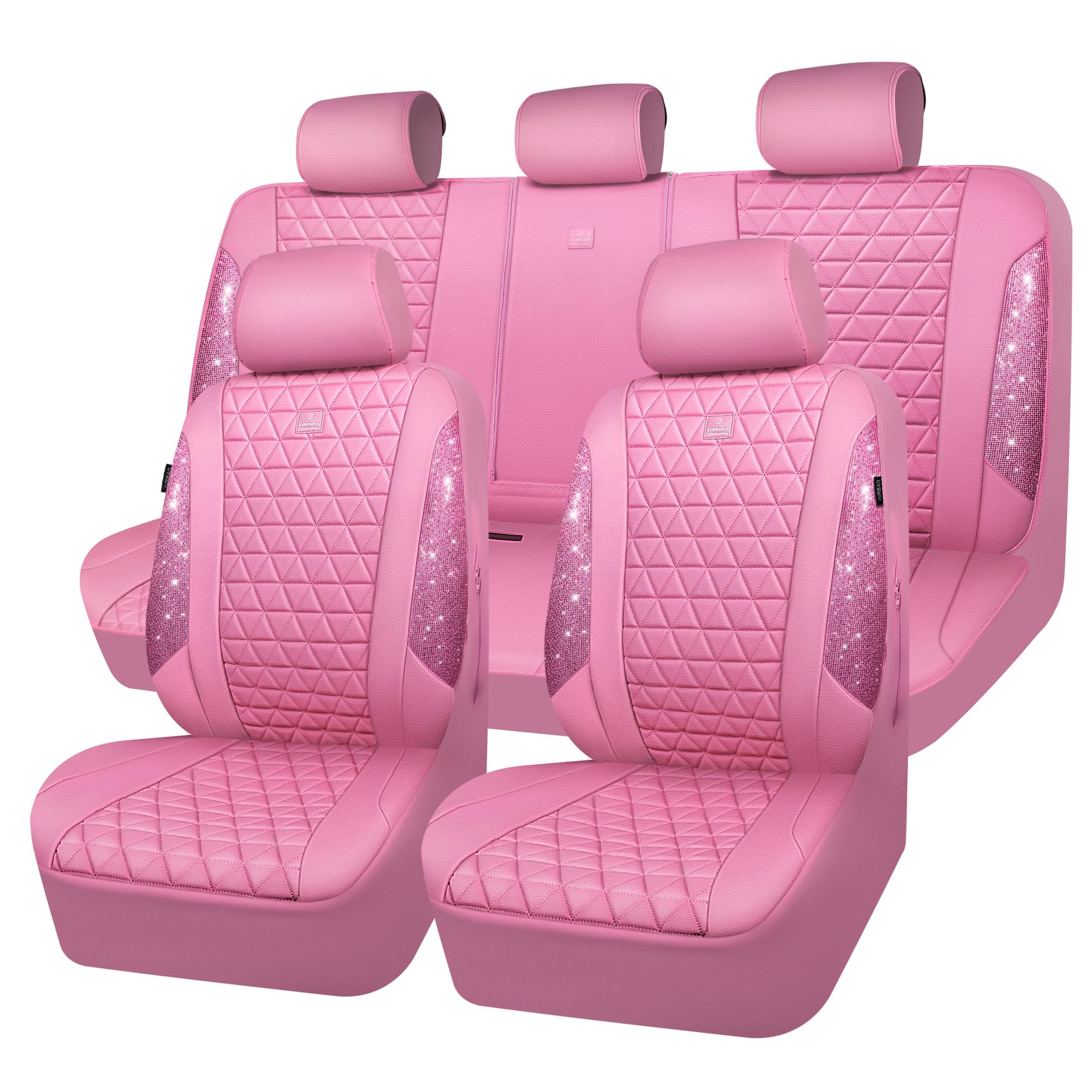 シーツ・カバー Rose Amazon.com: CAR PASS Bling Diamond Pink Leather Car Seat