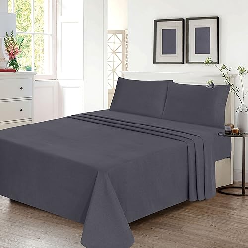 Miniatura 4 de RUVANTI Juego de sábanas de franela orgánica tamaño matrimonial, 100 % algodón doble cepillado, bolsillo profundo de 16 pulgadas, transpirables,