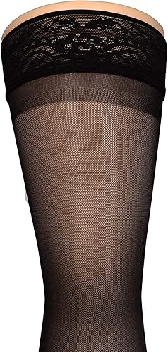 Miniatura 20 de Truform Medias de compresión transparentes, 15-20 mmHg, longitud alta hasta el muslo para mujer, 20 denier, beige, XL