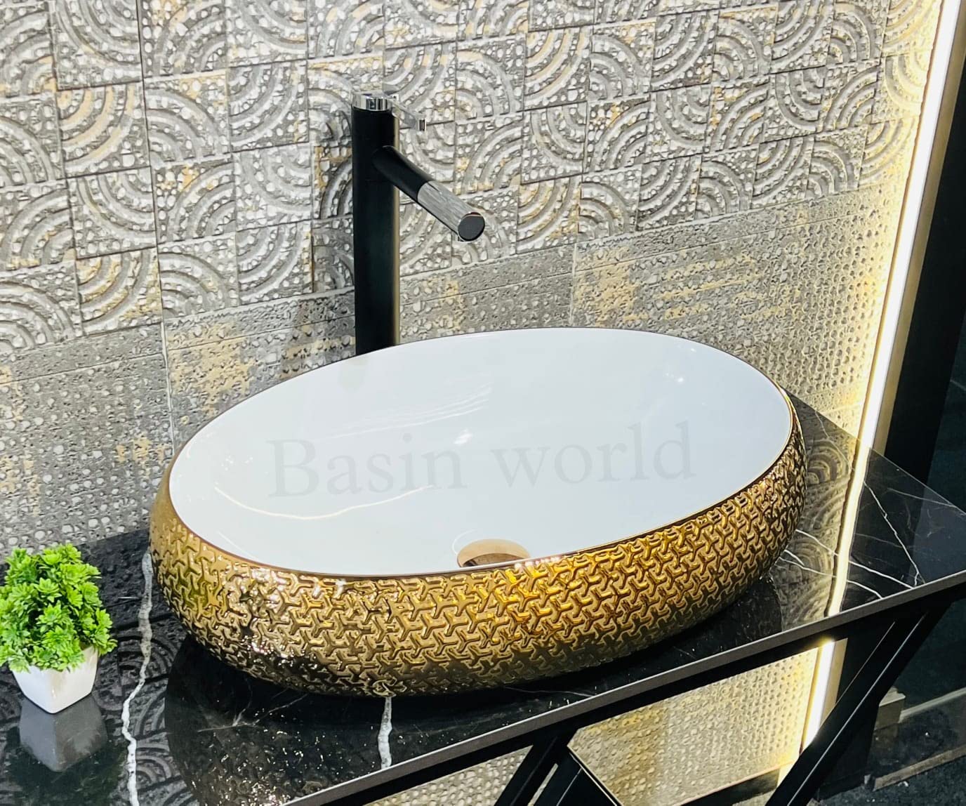 BASIN WORLD Wash Basin Countertop | Tabletop Ceramic Bathroom Sink | Wash Basin Over Counter | Wash Basin For Bathroom (24 x 16 x 6 INCH) NC-661 (B0C72D7L9Q) Amazon Price History, Amazon Price Tracker