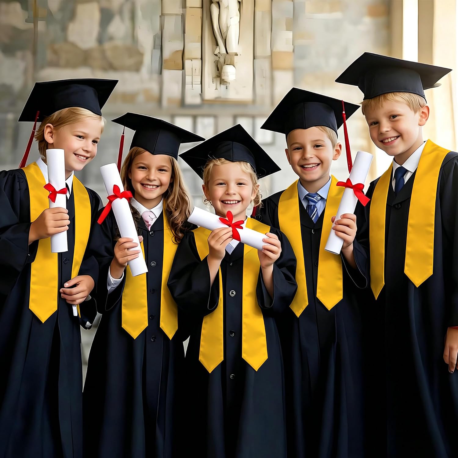 Unisex Kindergarten Preschool Graduation Stole 40" Plain Graduation Sash Class of 2026 for kids Graduation Gifts