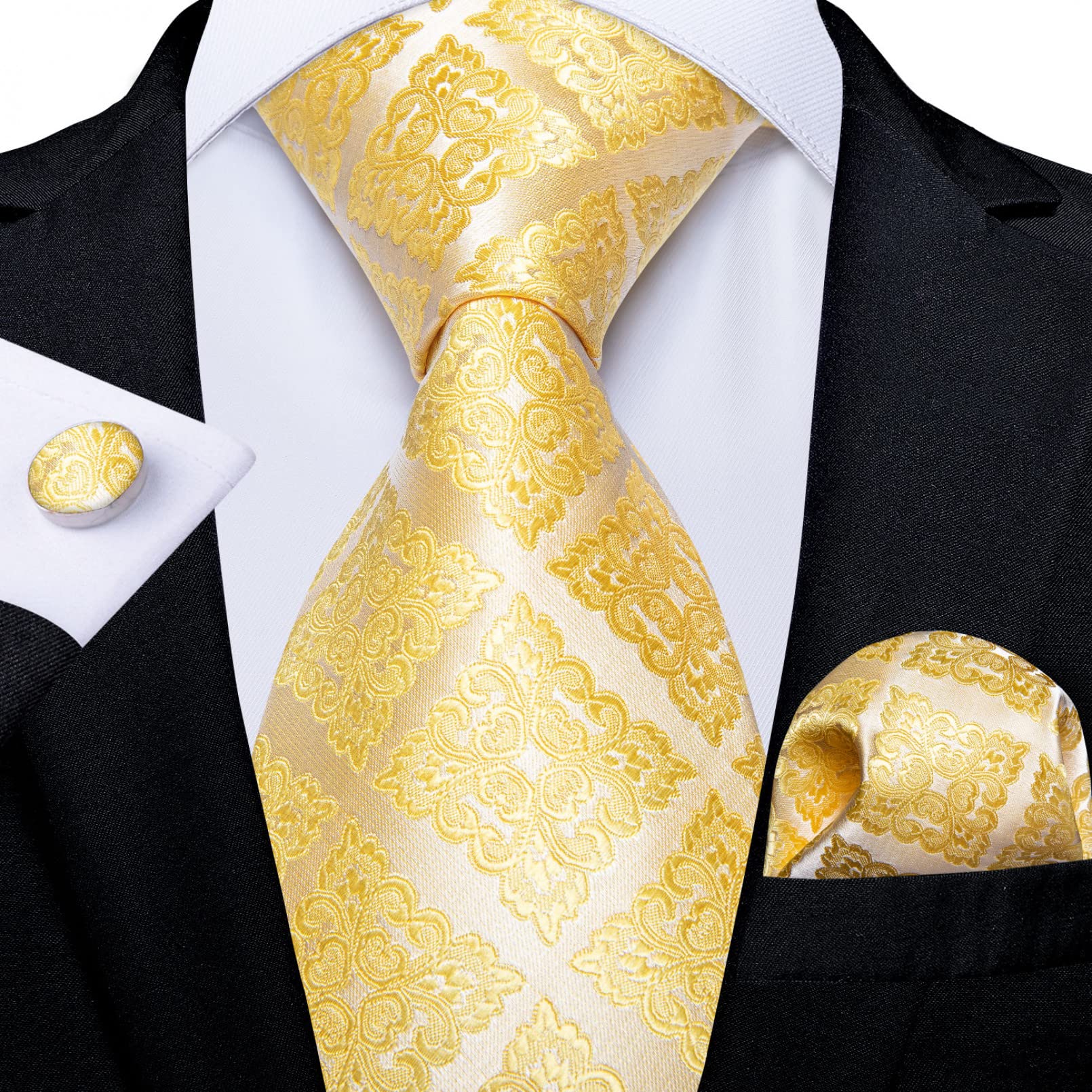 Corbata de los hombres de corbata de seda de corbata de los hombres Conjunto de pañuelos Regalos de boda