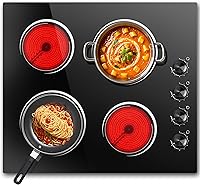 Vista 10 de Placa de cocina eléctrica, 2 quemadores, estufa eléctrica de 110 V 2000 W con control de perilla, encimera eléctrica radiante de 12 pulgadas e