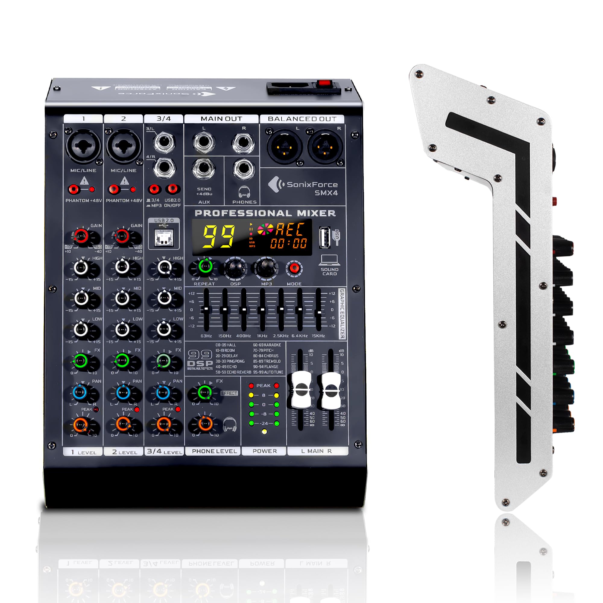 Amazon.com: SonixForce 4 Channel Audio Mixer, 99 DSP Sound Board