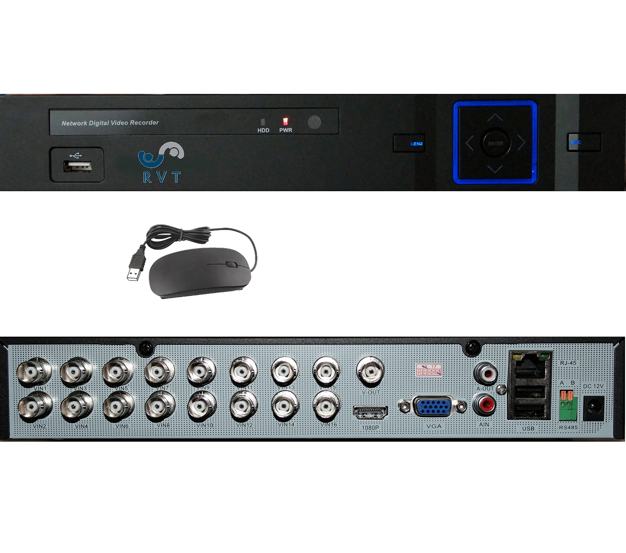 nvr con 16 canali e 3mp per video output bnc vga hmdi