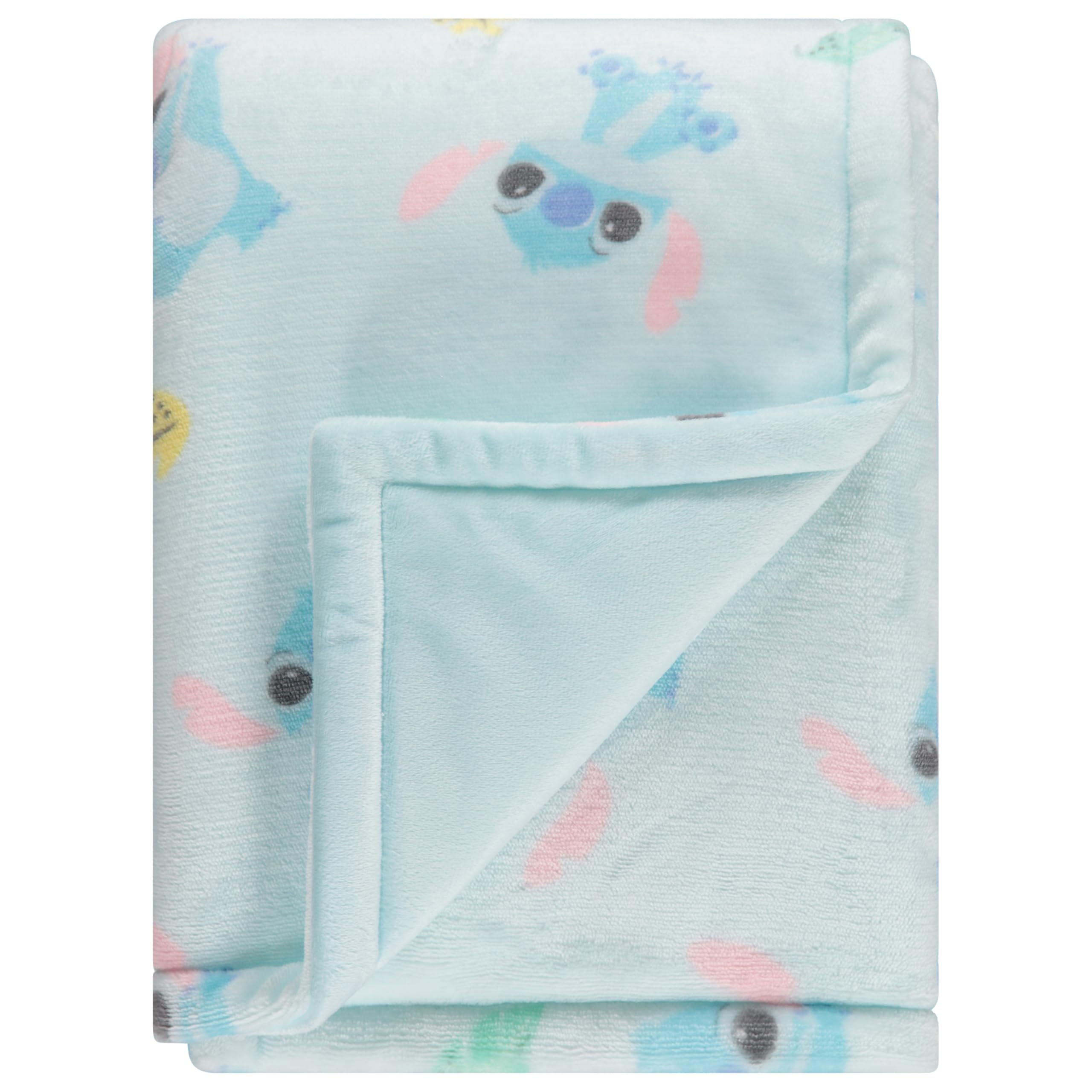 Disney Coperta per neonati a 2 veli, con Topolino, Minnie, Winnie The Pooh, Lilo e Stitch, in morbido pile con Polyfill, comoda e calda coperta per neonati e bambine, 76 x 101 cm