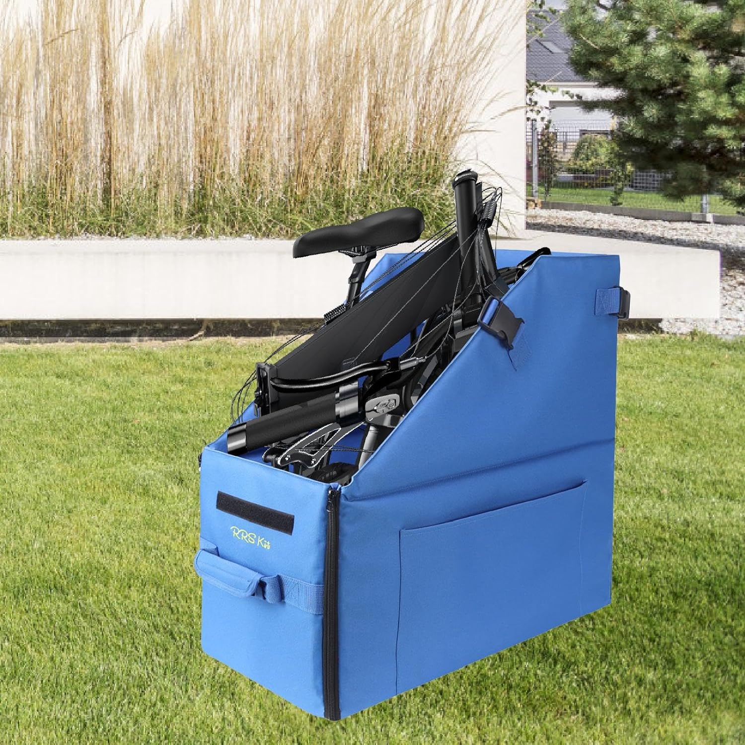 Menolana Folding Bike Storage Box,Bicycle Organizer Carrying Car Trunk Container Travel Case with Dust Cover for Trip,Cycling,Outdoor