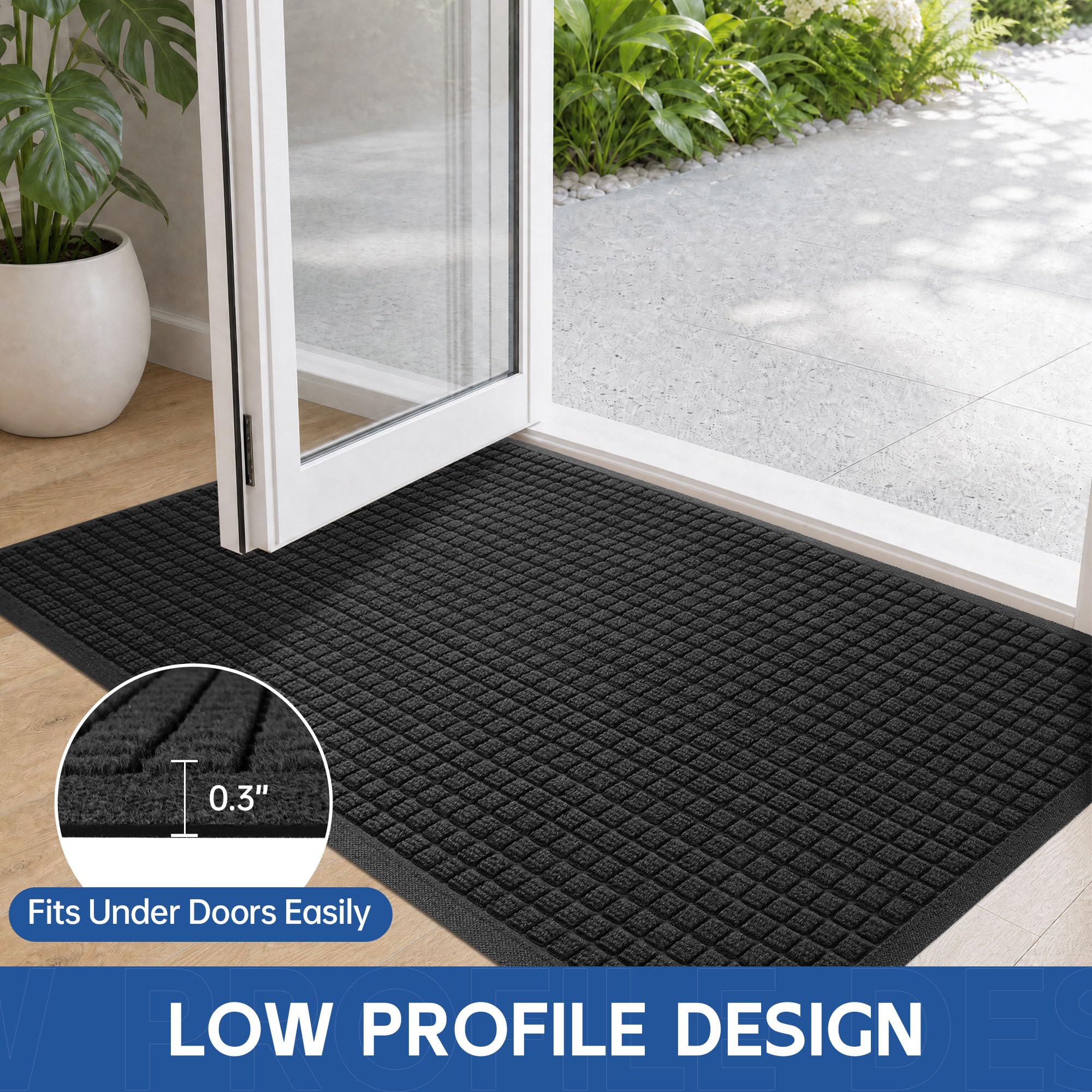Durable Indoor Outdoor Doormat, 4' x 5' Heavy Duty Front Door Mat — Amazon image 4