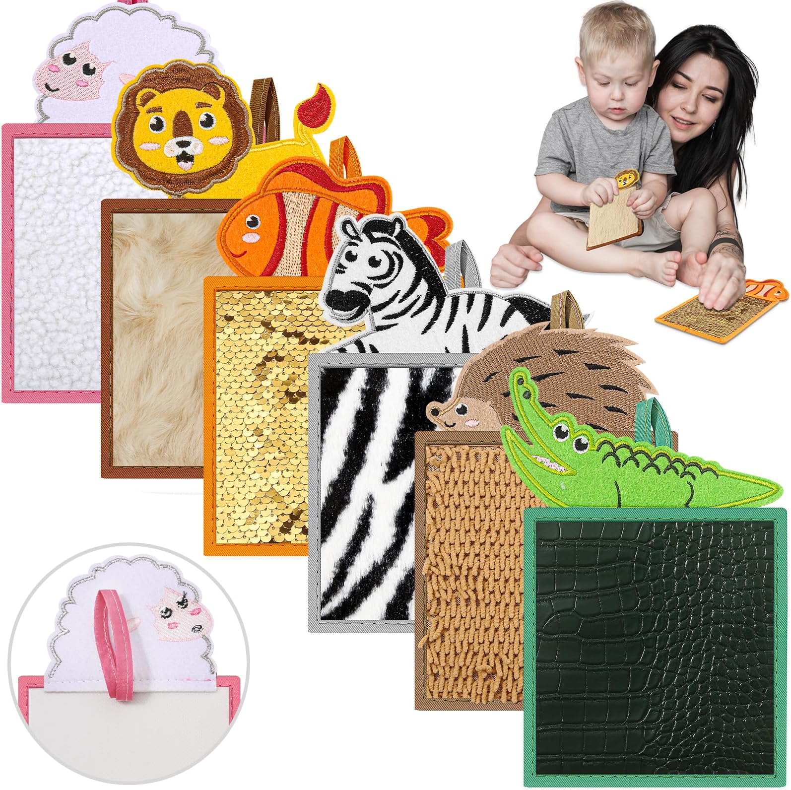Sensory Mini Mats for Kids, Assorted Textured Play Mat, Sensory Tiles, Educational Tactile Sensory Toys for Activity, Sensory Wall Panel, Sensory Room Equipment, Sensory Disorder Toys for Tactile Play
