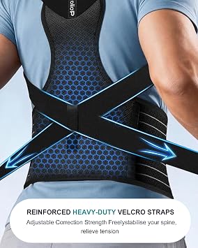 Posture Corrector Men and Women - Back Brace Back Support Belt with Breathable Adjustable Elastic Bands Back Straightener Improve Lumbar Support Belt Lower Back Pain Relief (S, Waist 27'-34')