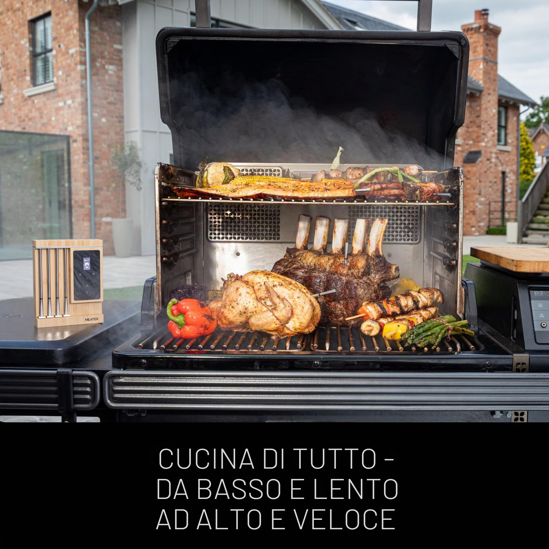 MEATER Pro XL [Novità]: Il termometro per carne wireless intelligente con quattro sonde avanzate | Sensori Multisensore | BBQ, forno, barbecue, affumicatore, friggitrice ad aria calda, friggitrice